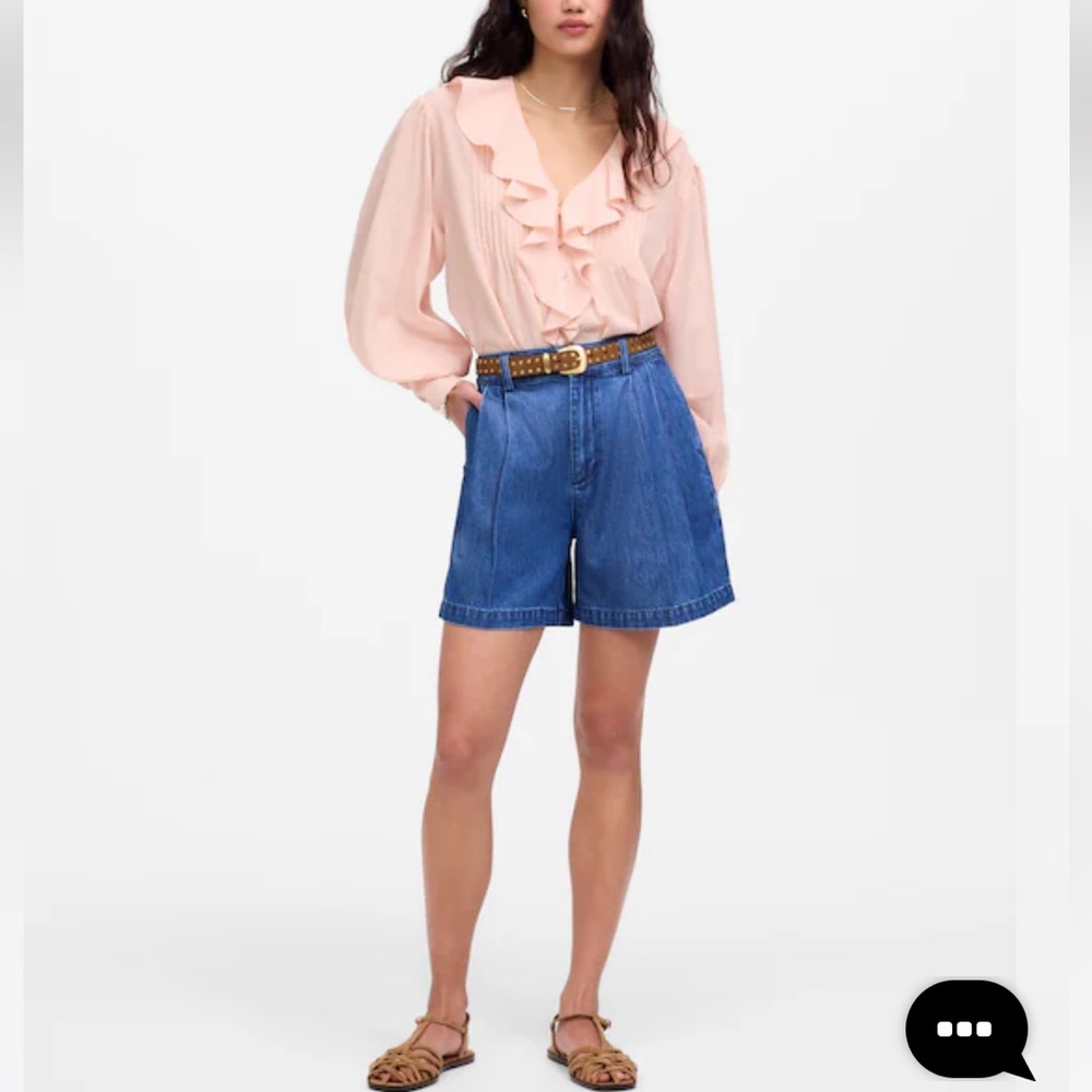 Madewell  The Harlow Superwide Jean Short: Airy Denim Edition